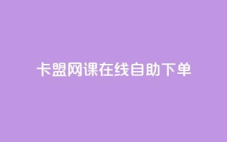 卡盟网课在线自助下单 - 在线自助下单的卡盟网课全攻略!