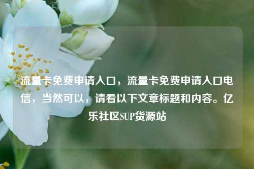 流量卡免费申请入口，流量卡免费申请入口电信	，当然可以，请看以下文章标题和内容。亿乐社区SUP货源站  第1张