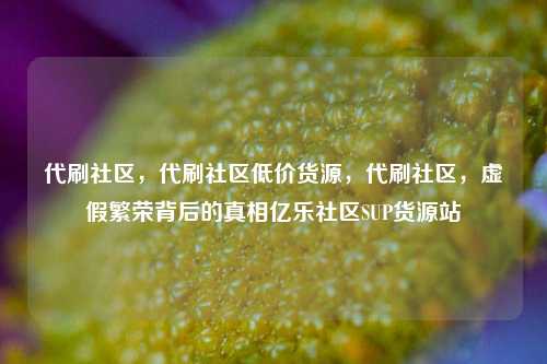 代刷社区，代刷社区低价货源	，代刷社区，虚假繁荣背后的真相亿乐社区SUP货源站  第1张